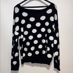 Black and White Polka Dot Sweater